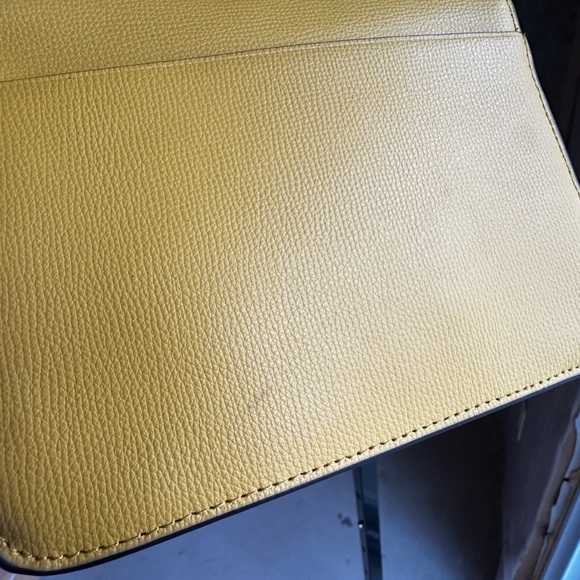 Kate Spade Remi Flap Sunflower Yellow Leather Crossbody Gold Chain Strap - Picture 11 of 13